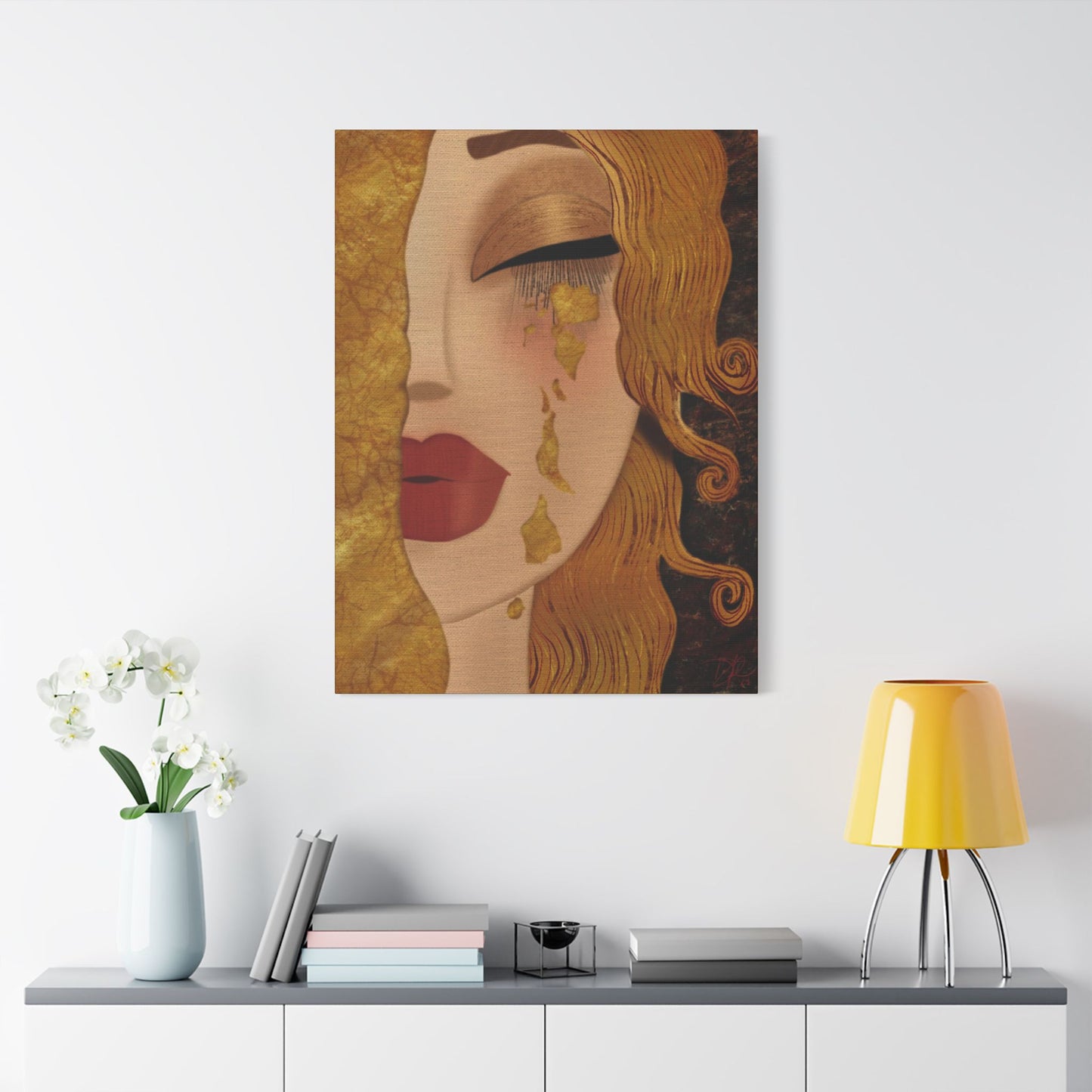 "Golden Doll Tears" Stretched Canvas