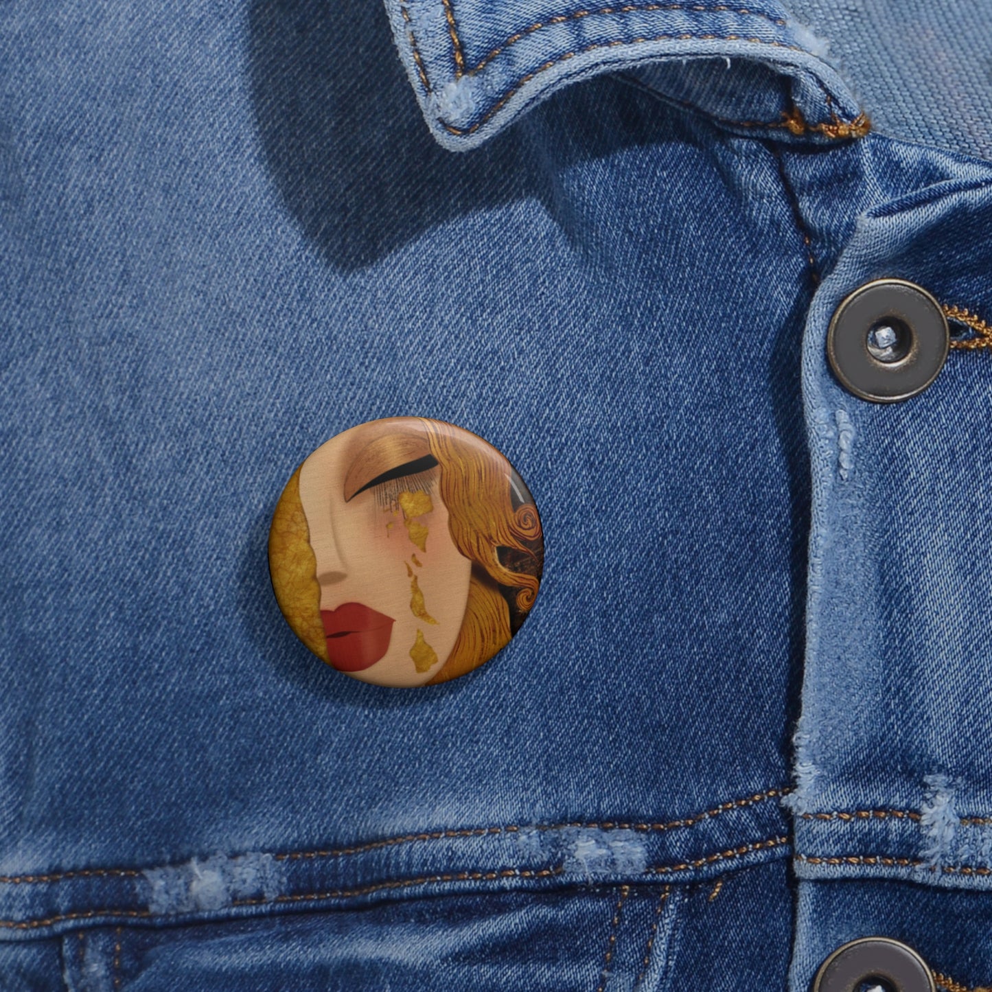 "Golden Doll Tears" Pin